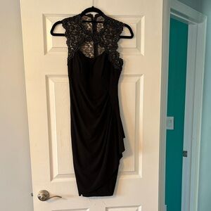 Cache Black Lace Yoke Midi Dress